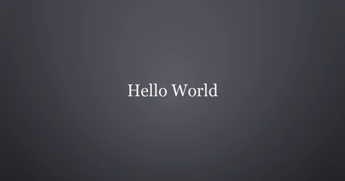 Hello World